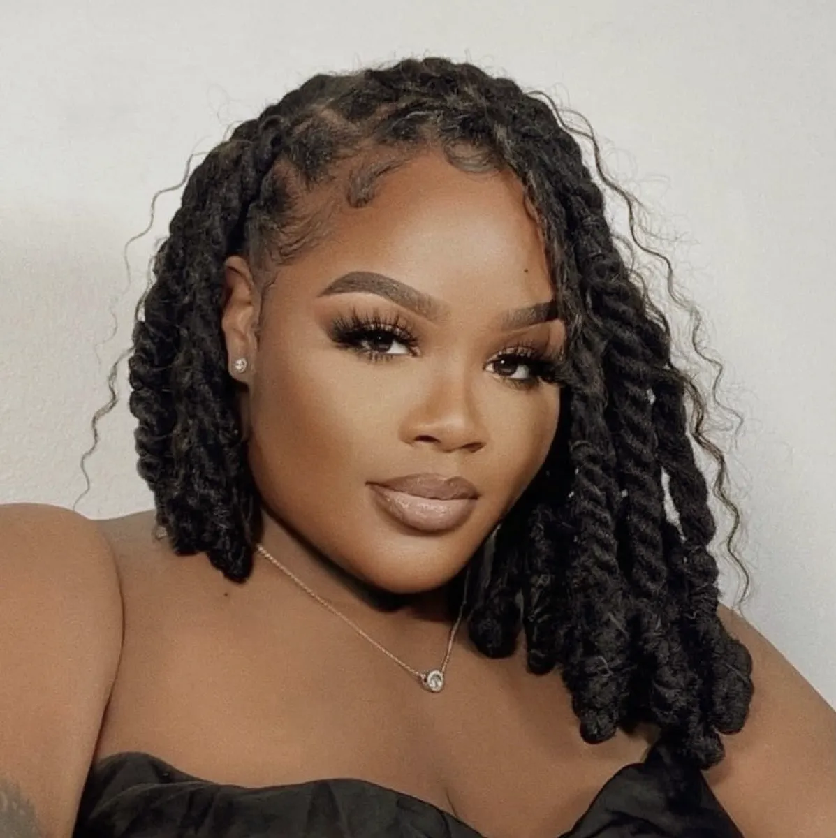Bob-length twists styled at D&Daughters, Manchester